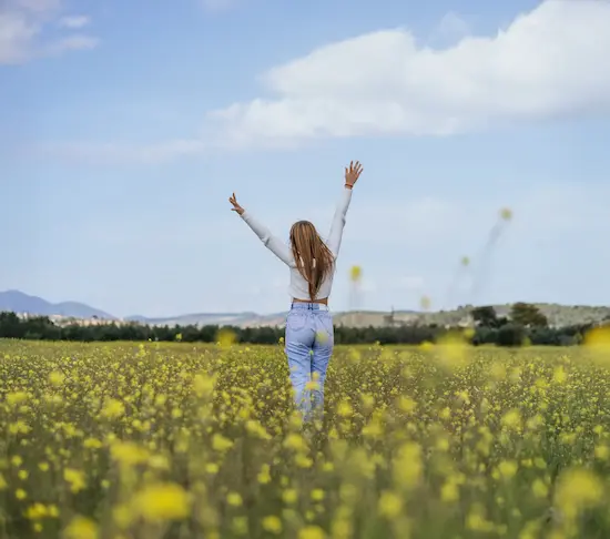 Woman Field Sky